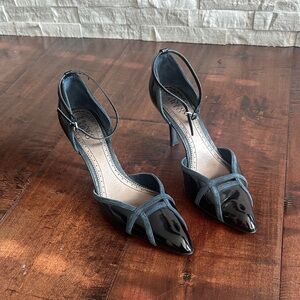 Franco Sarto Black and Gray Heels